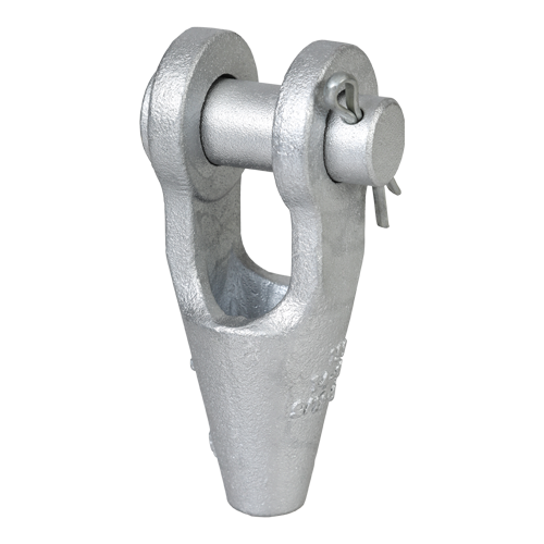 GREEN PIN OPEN SPELTER SOCKET WITH COTTER PIN 3-1/4" - 3-3/8" (SKGOS085)