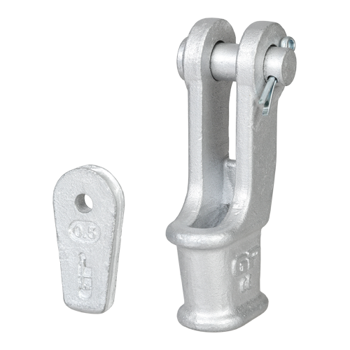GREEN PIN OPEN WEDGE SOCKET WITH COTTER PIN 3/8" (SKGOW010)