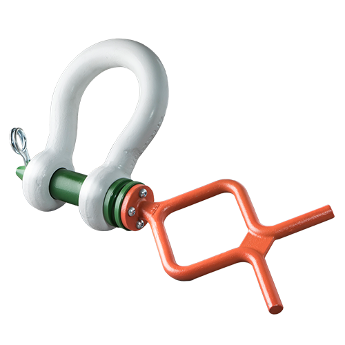 GREEN PIN TAPERED PIN ROV SHACKLE WITH F HANDLE 1-1/8" (POGHBB28ROVRLTF)