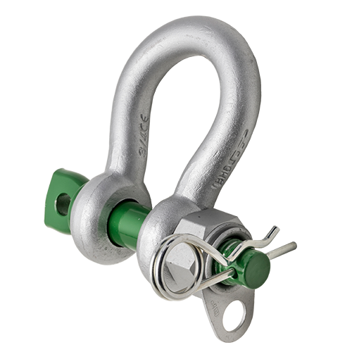 GREEN PIN CATCH SHACKLE WITH SAFETY BOLT 7/8” (GPGHMB22H)