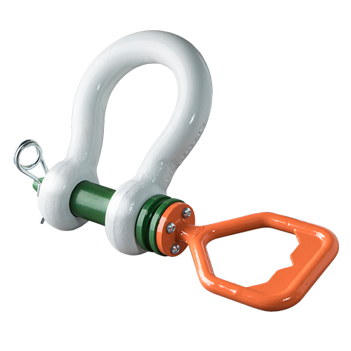 GREEN PIN TAPERED PIN ROV SHACKLE WITH D HANDLE 1-3/4" (POGHBB45ROVRLTD)