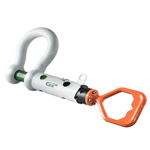 GREEN PIN GUIDED PIN ROV SHACKLE WITH D HANDLE 1-1/2" (POGHBB38ROVSFD)